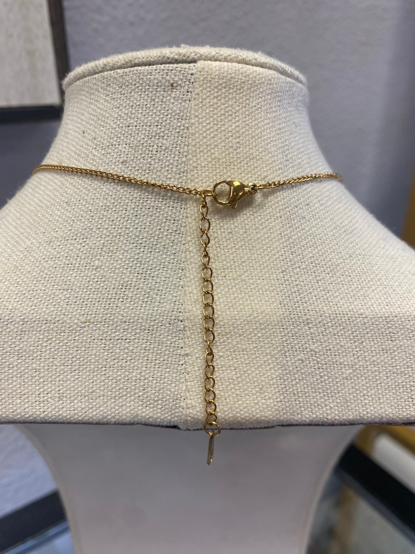 Stainless Gold Plated Imitation Pearl Necklace