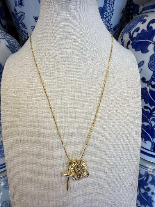 Muti Religious Charm Necklace Saint Benedict