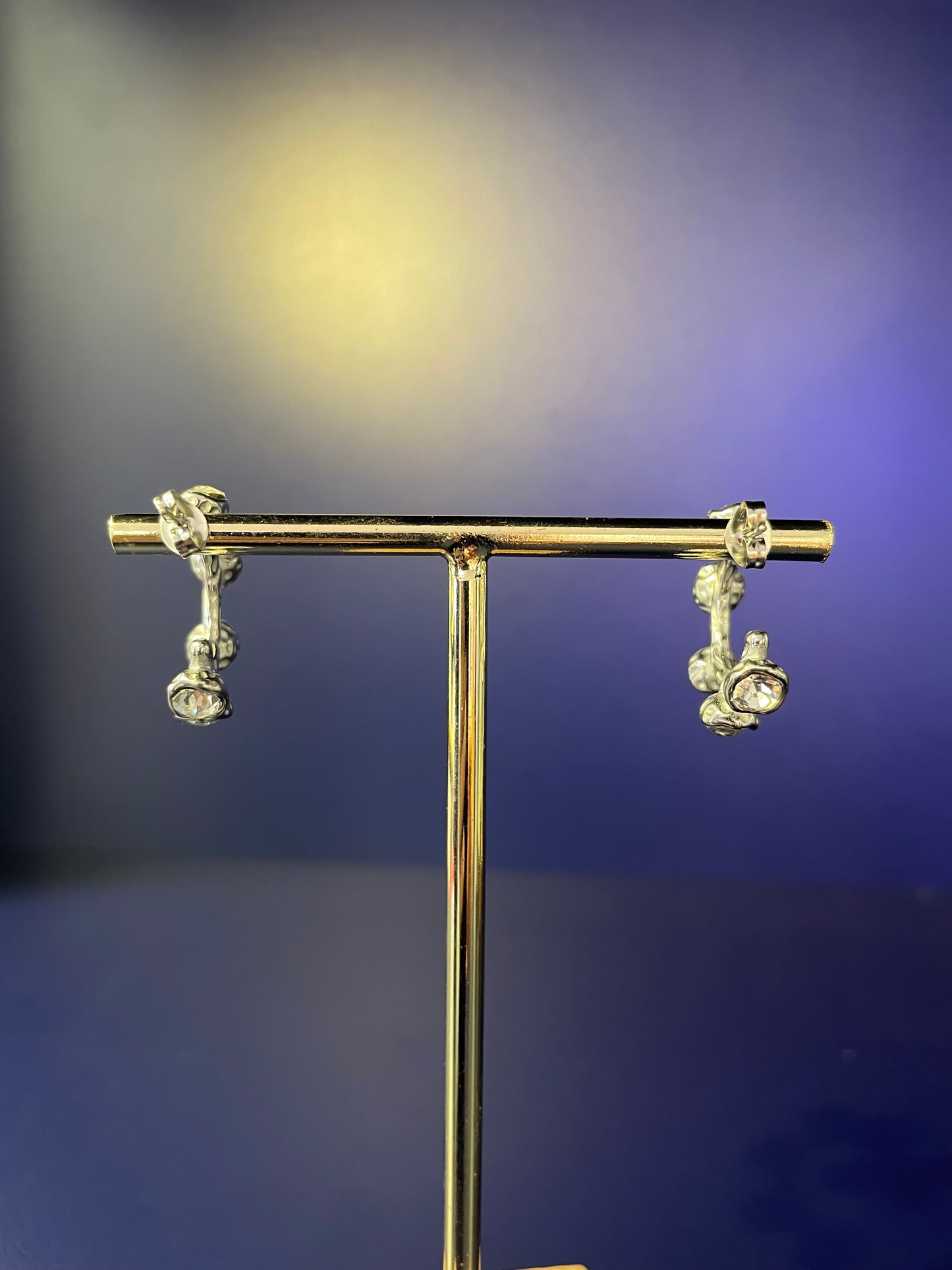 Uno Silver Crystal Hoop Earrings
