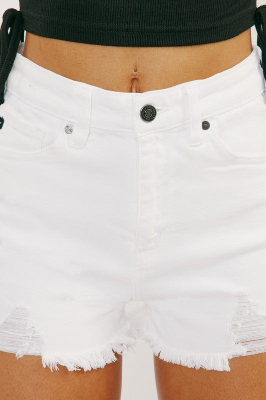 Kan Can HIGH RISE WHITE SHORTS JEANS