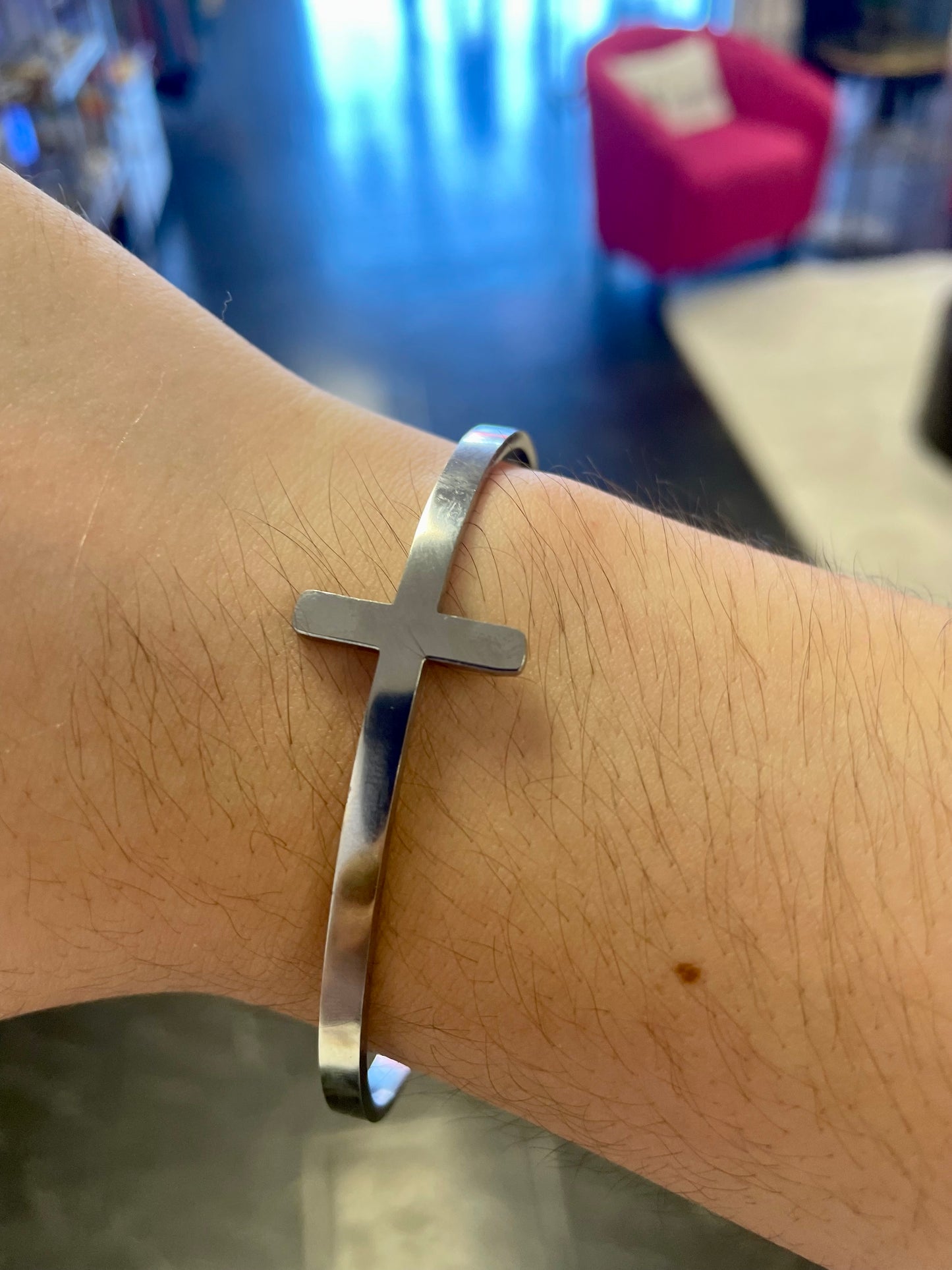 Silver Cross Cuff