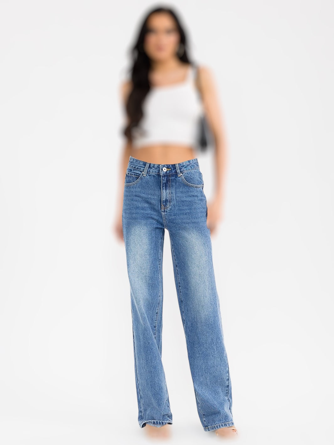 Straight Leg Denim Pants