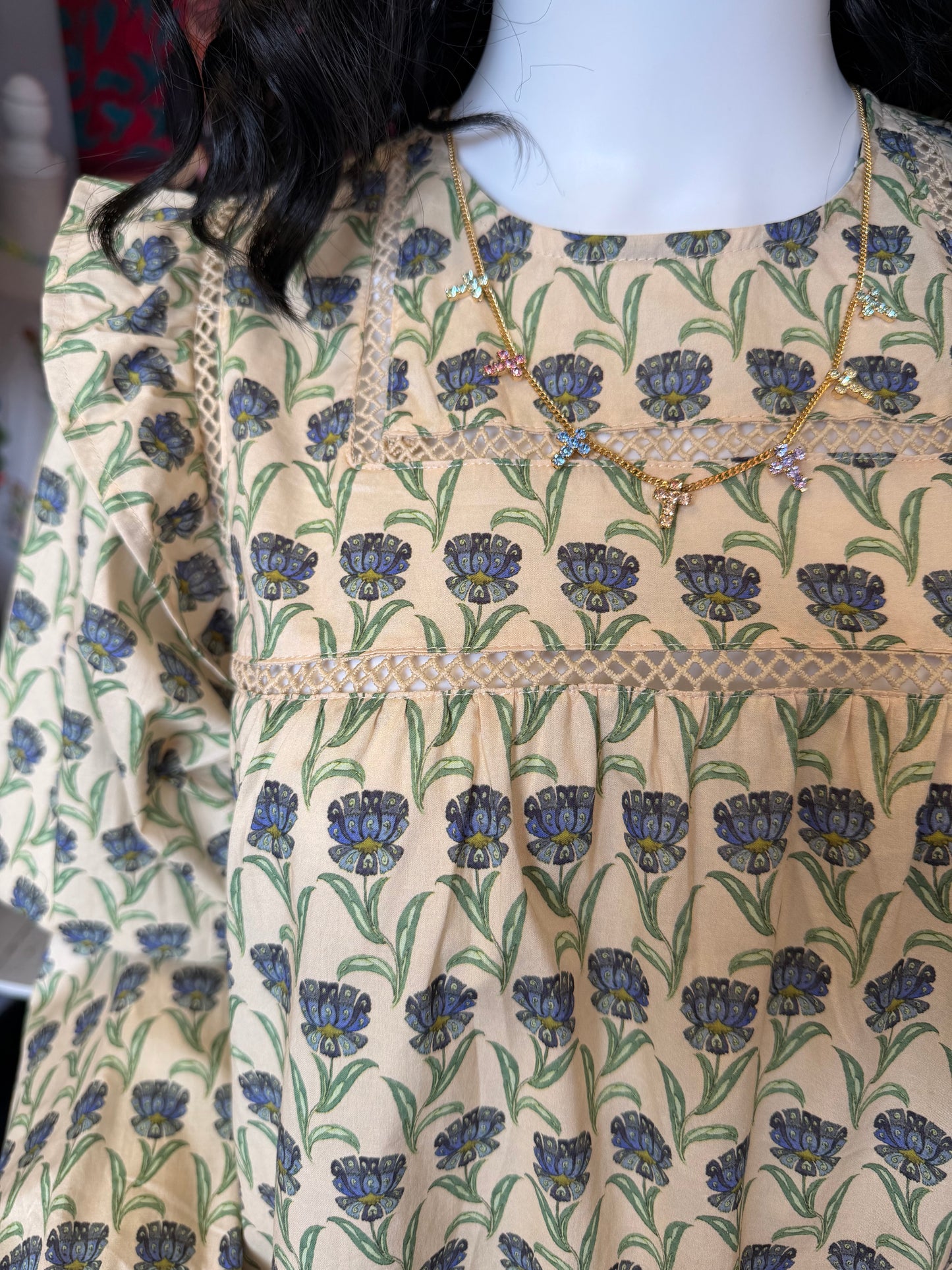 Creme Mix Floral Print Blouse