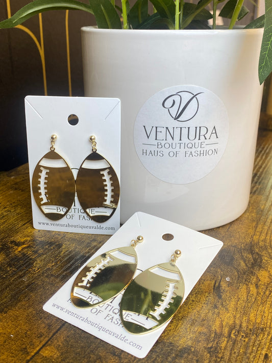 Golden Football Earrings
