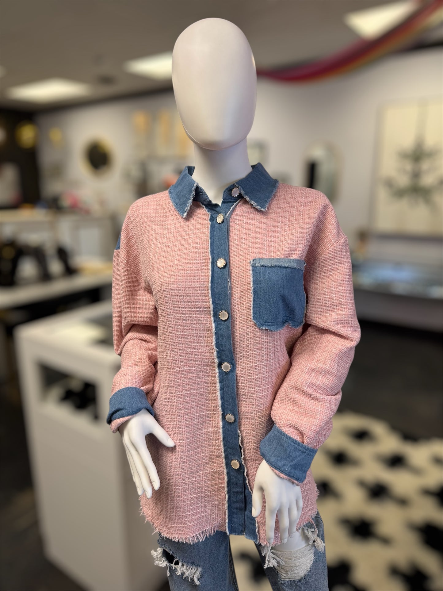 Tweed Button Up Jacket