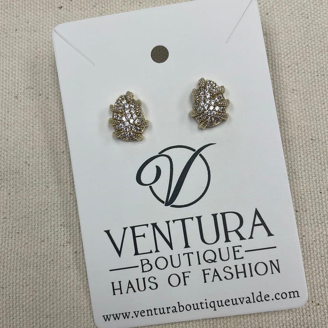 Crystal Oval Stud Earrings