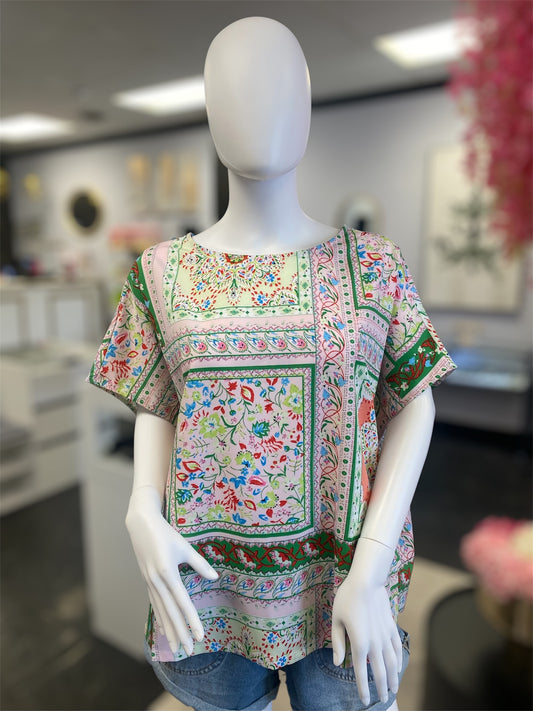 Talavera Tiles Printed Woven Top