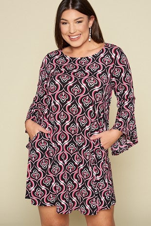 Damask Printed Dress