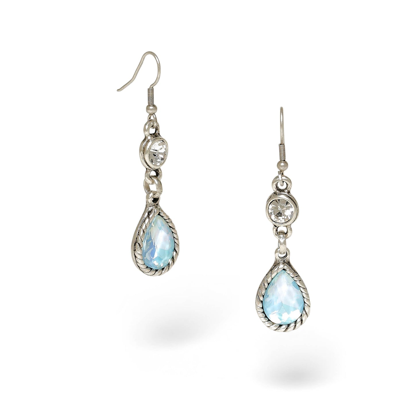 Handmade Pewter Earrings With Blue Opal - 1957Blue