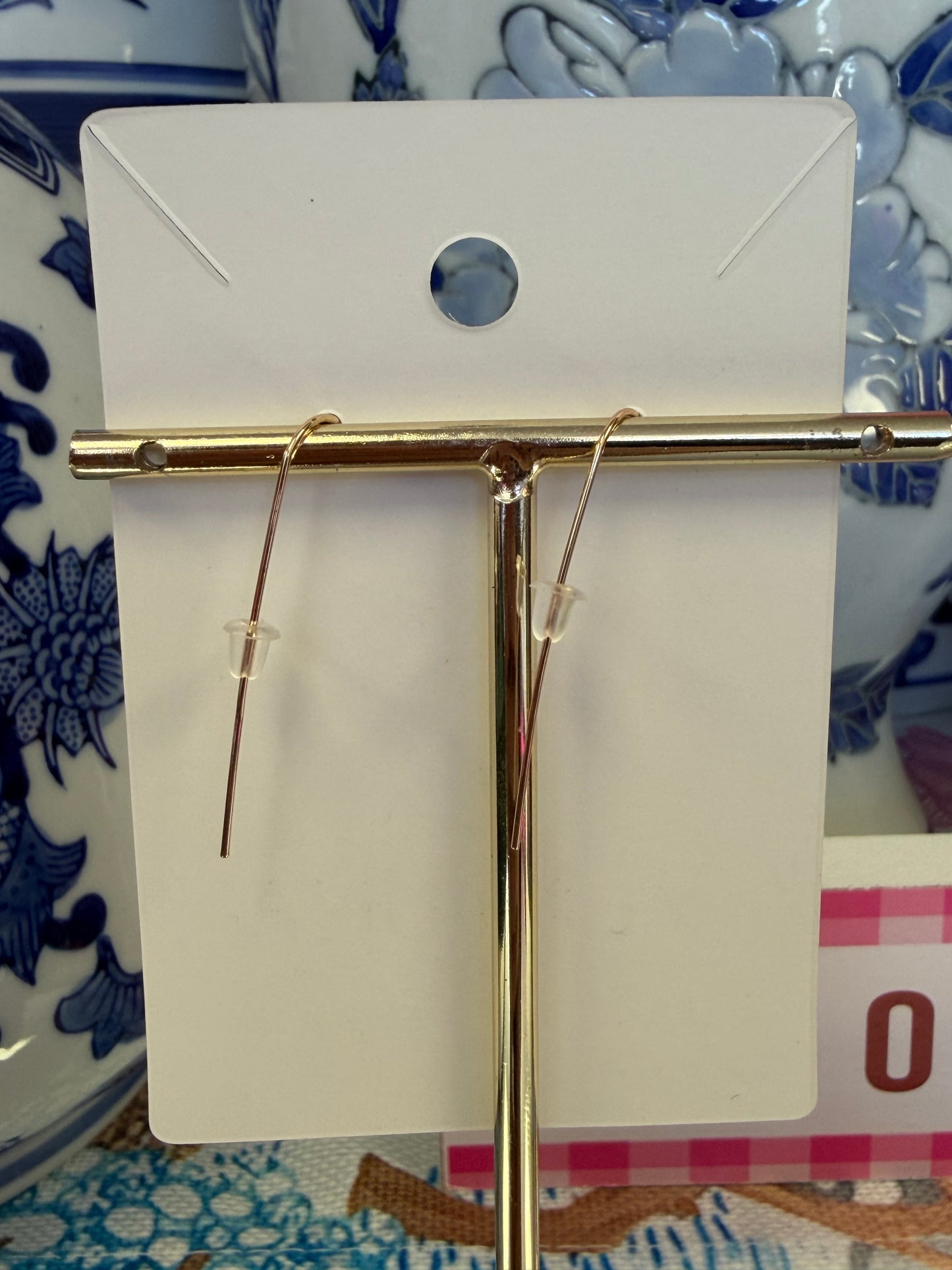 Pink Crystal & Pearl Drop Hook Earrings