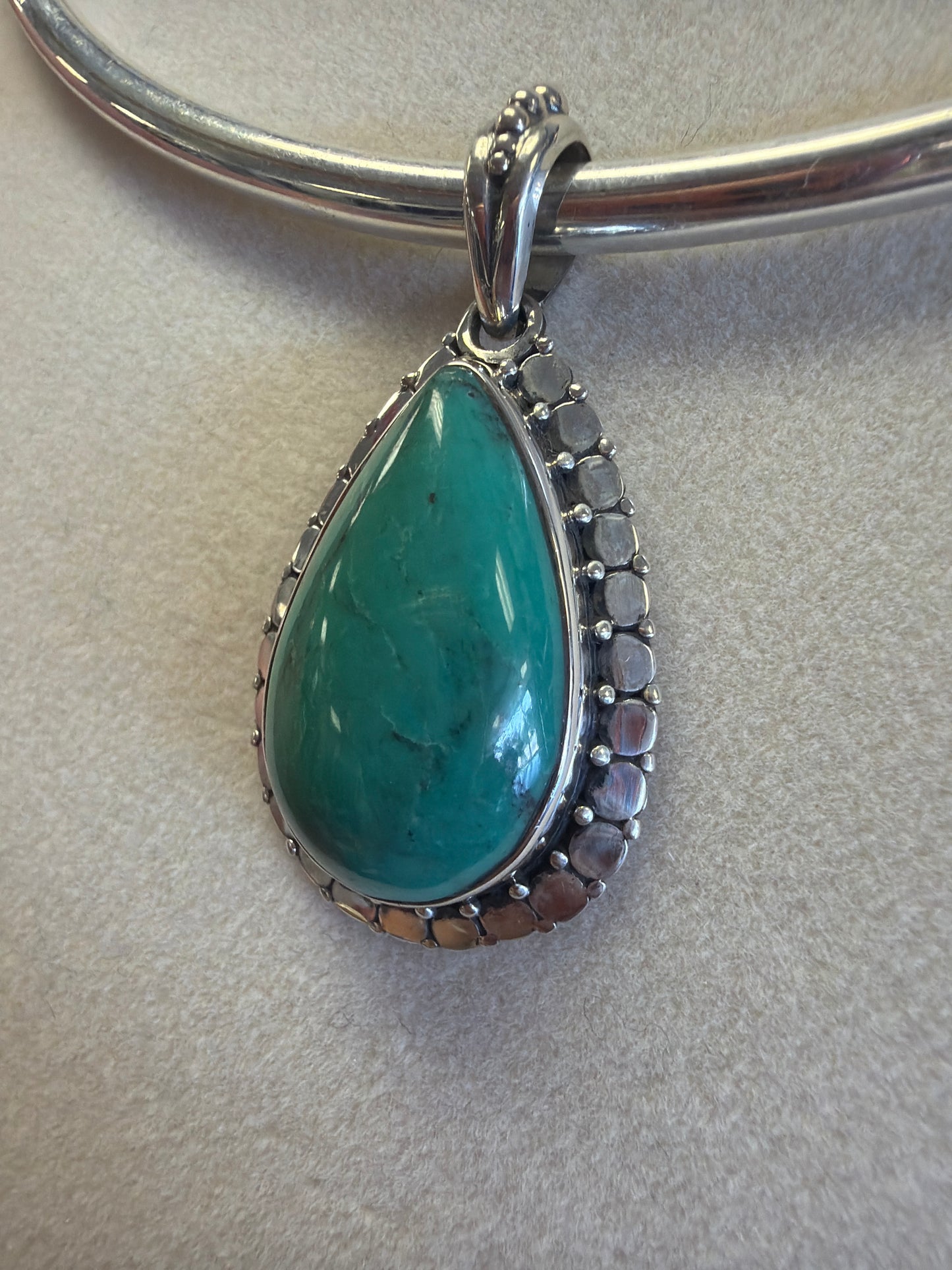 Sterling Silver Turquoise Tear Pendant
