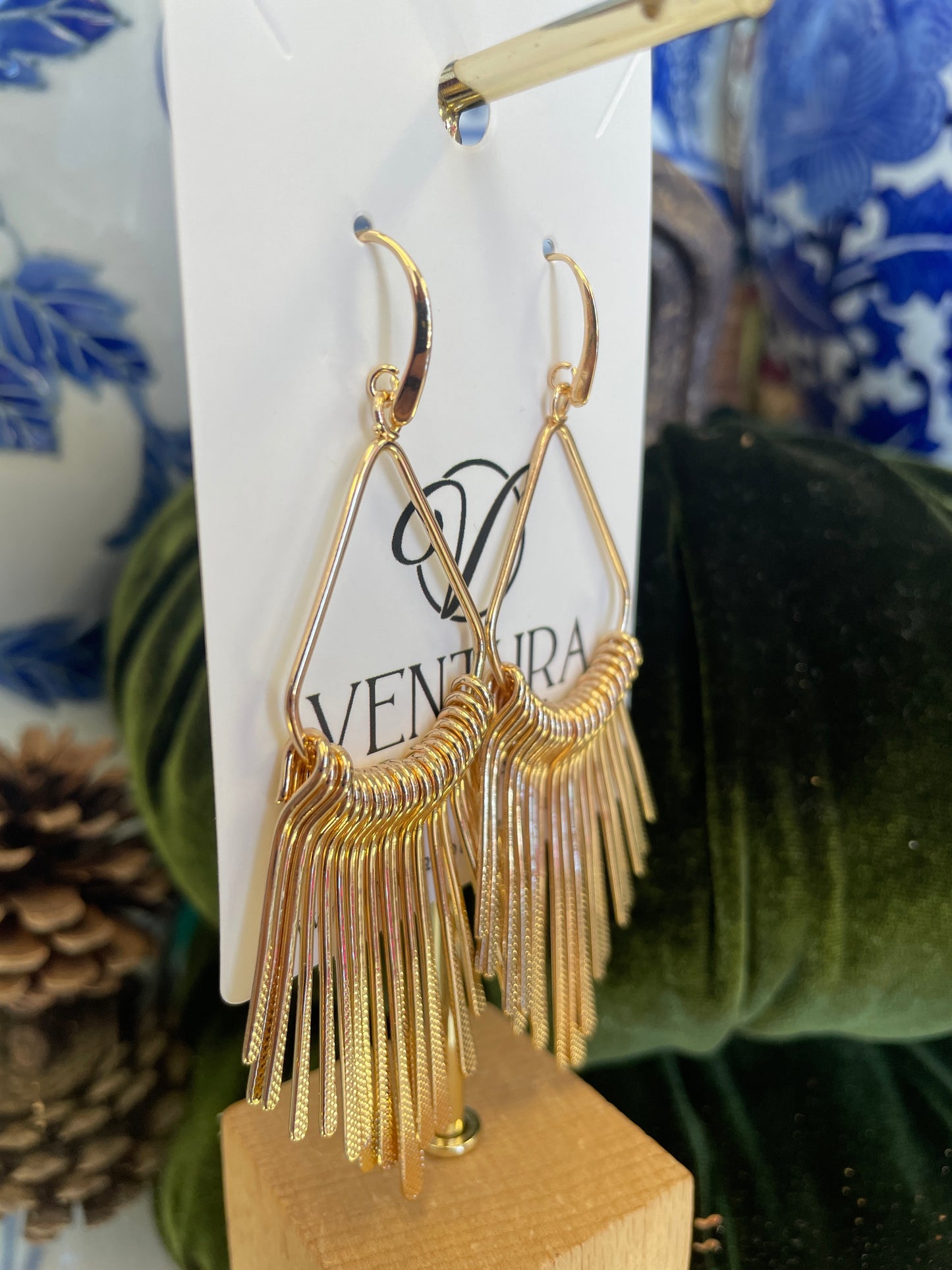 Gold Hook Multi Drop Earrings