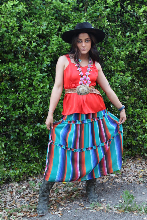 Blown Away Long Chiffon Skirt Summer Serape