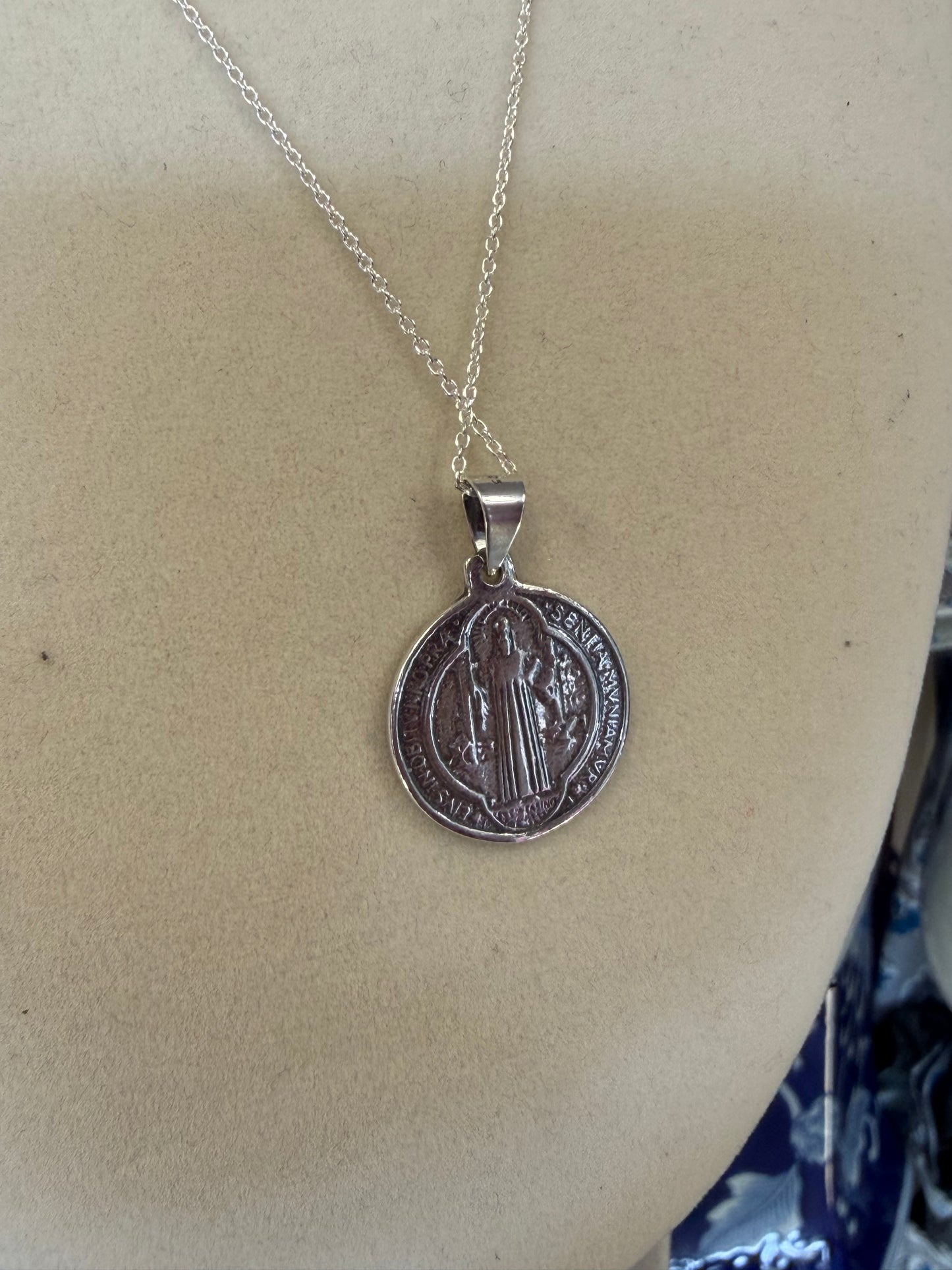 Sterling Silver Saint Benedict Pendant