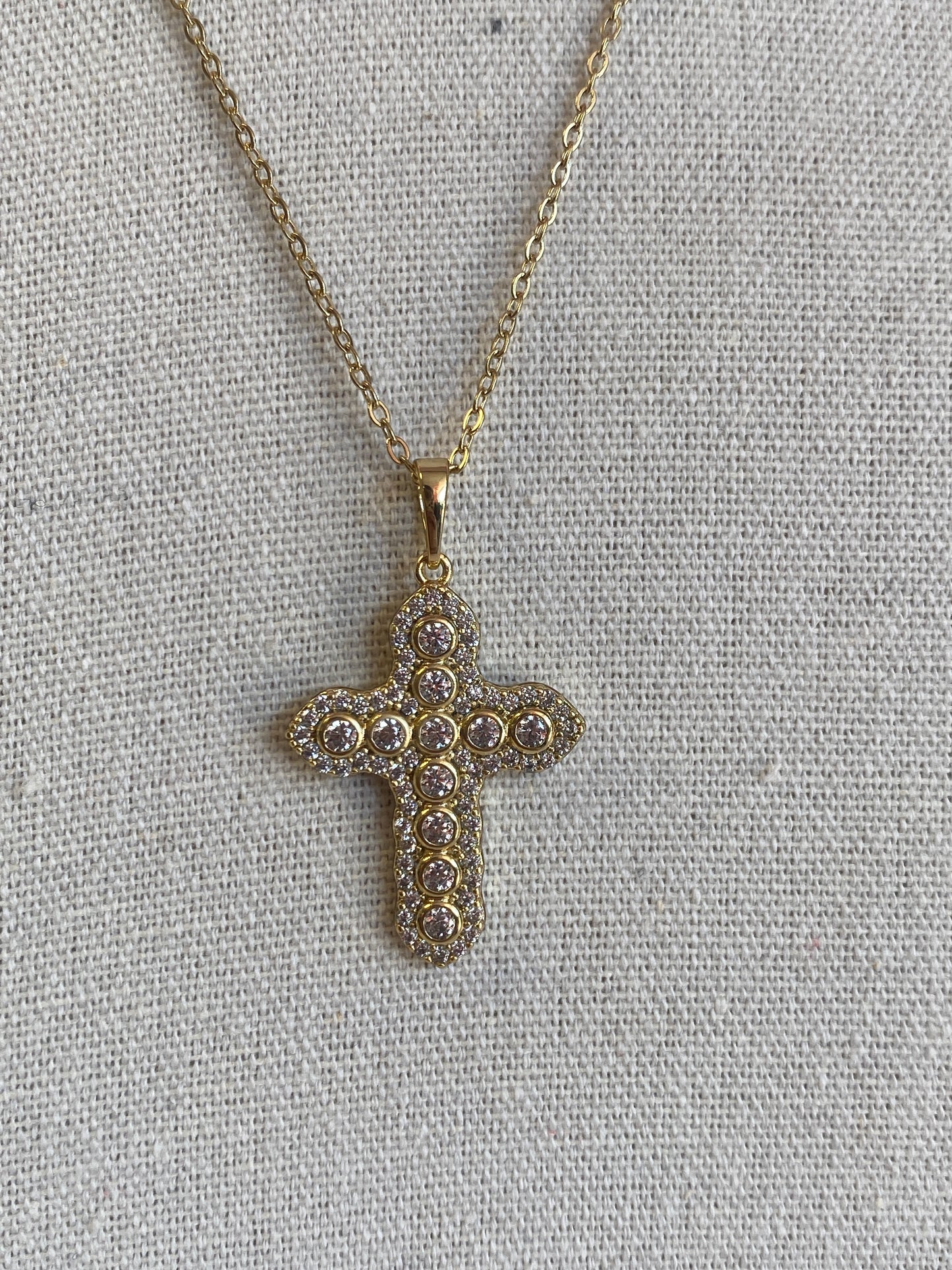 Crystal Ornate Cross Necklace