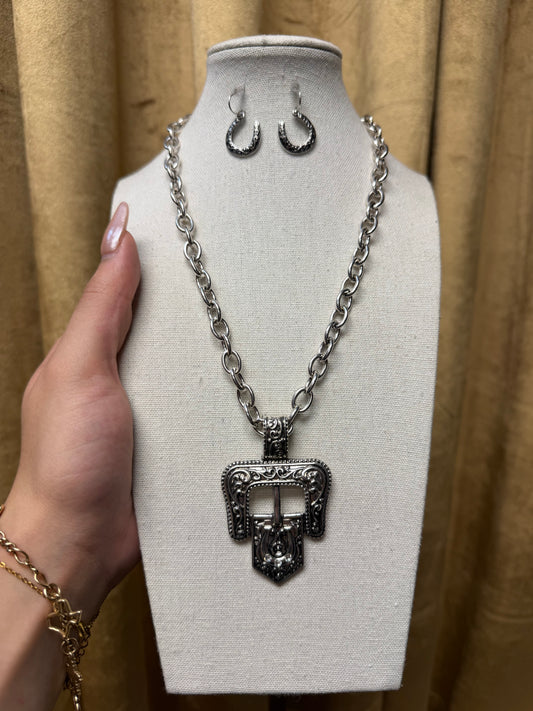 Silver Western Buckle Set