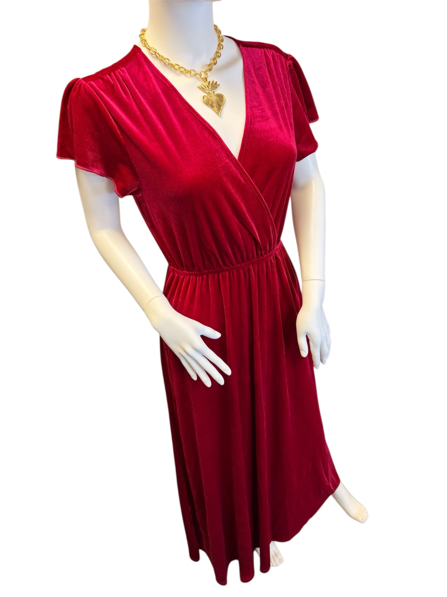 Red Velvet Maxi Dress
