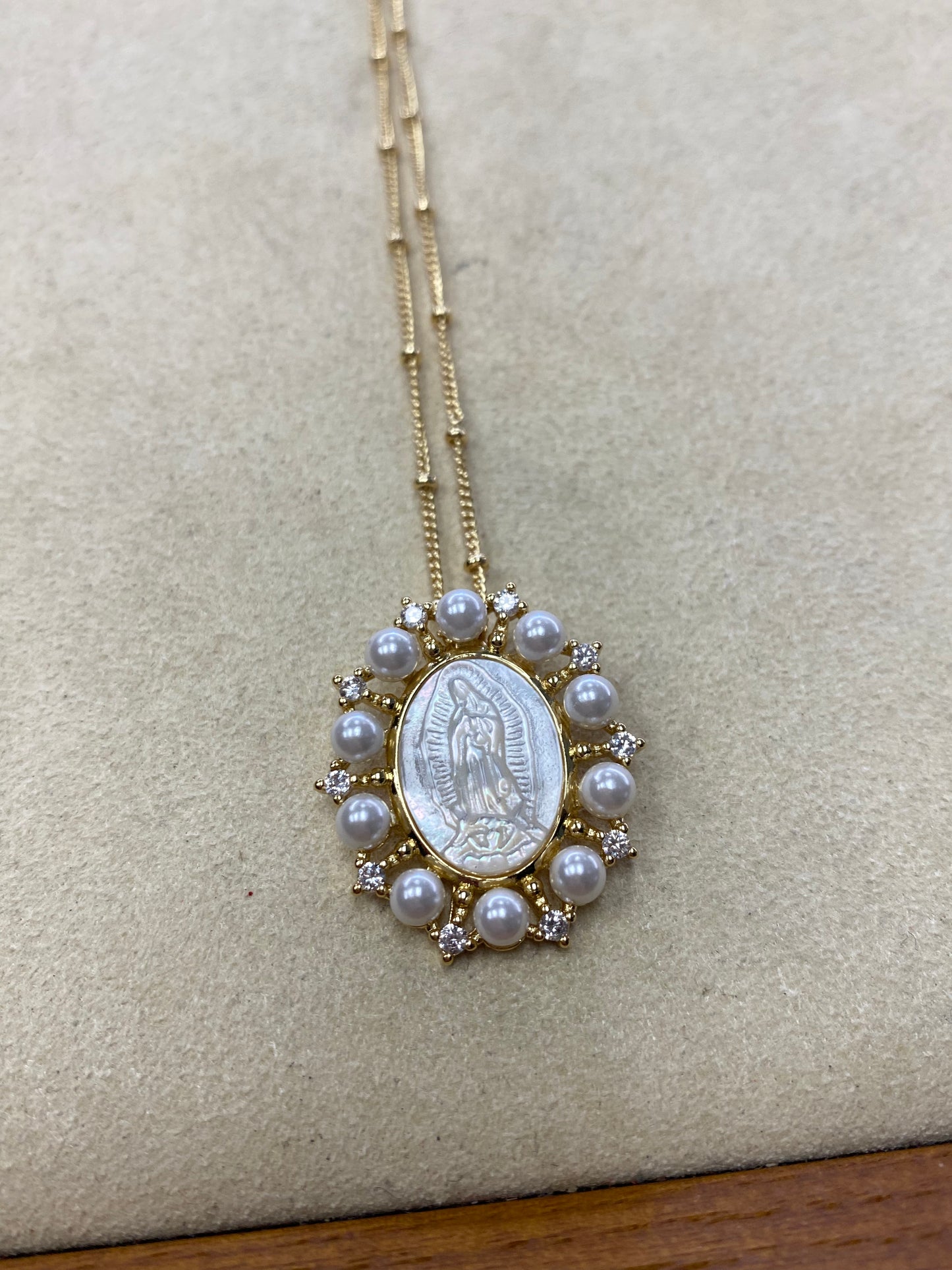 Pearl Mother Mary Necklace