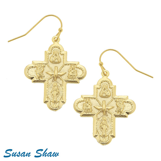 Susan Shaw Cross Earrings