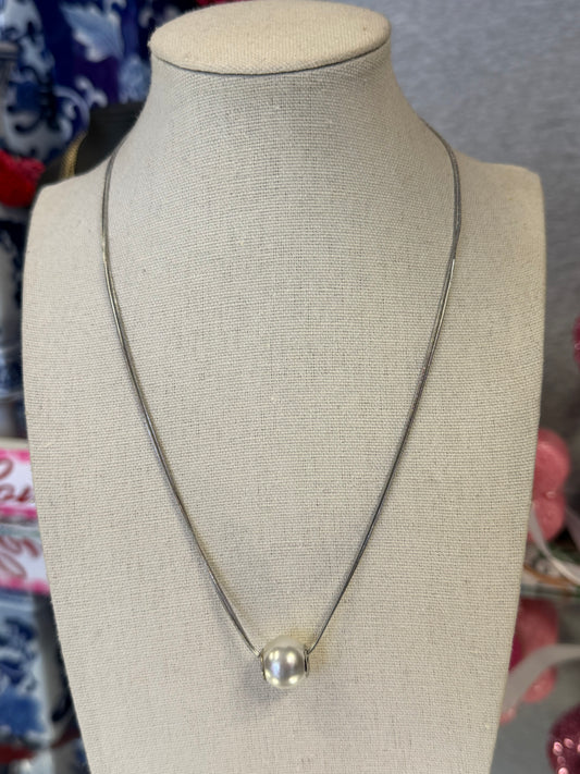 Double Strand Stainless Imitation Pearl Necklace