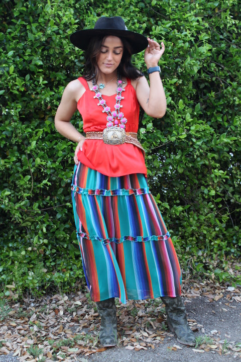 Blown Away Long Chiffon Skirt Summer Serape