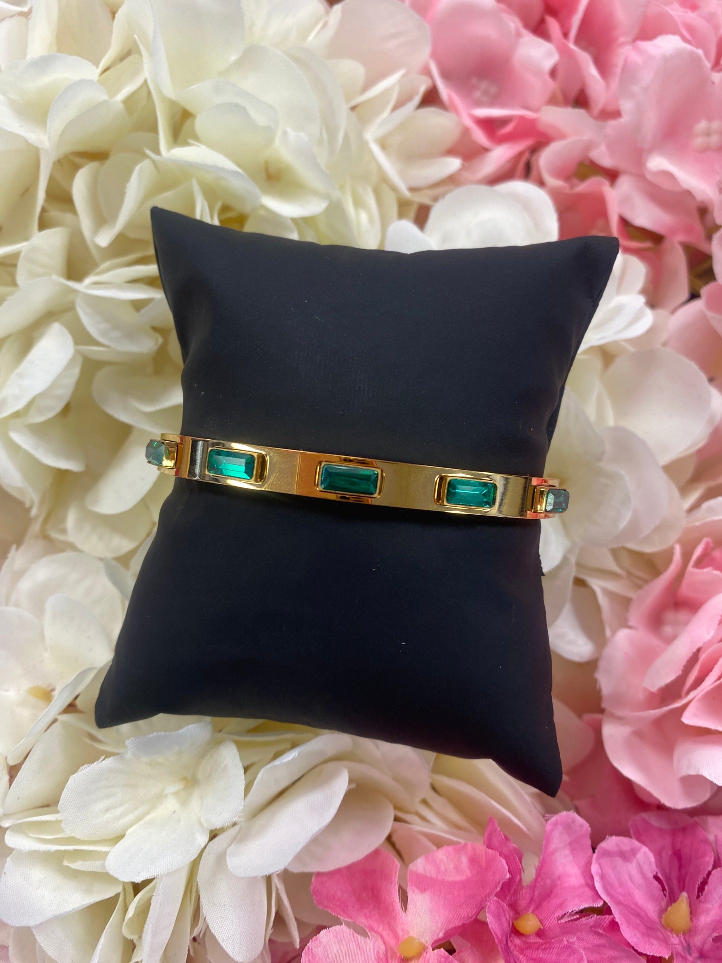 Stainless Steel Gold Plated Inlay Crystal Bracelets