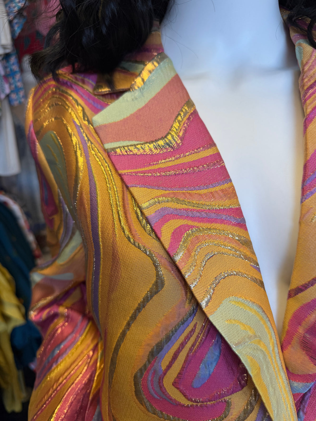 Disco Swirl Gold Blazer Jacket