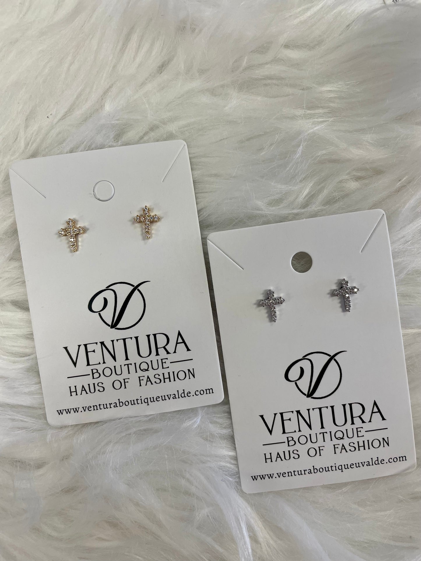 Small Cross Stud Earrings