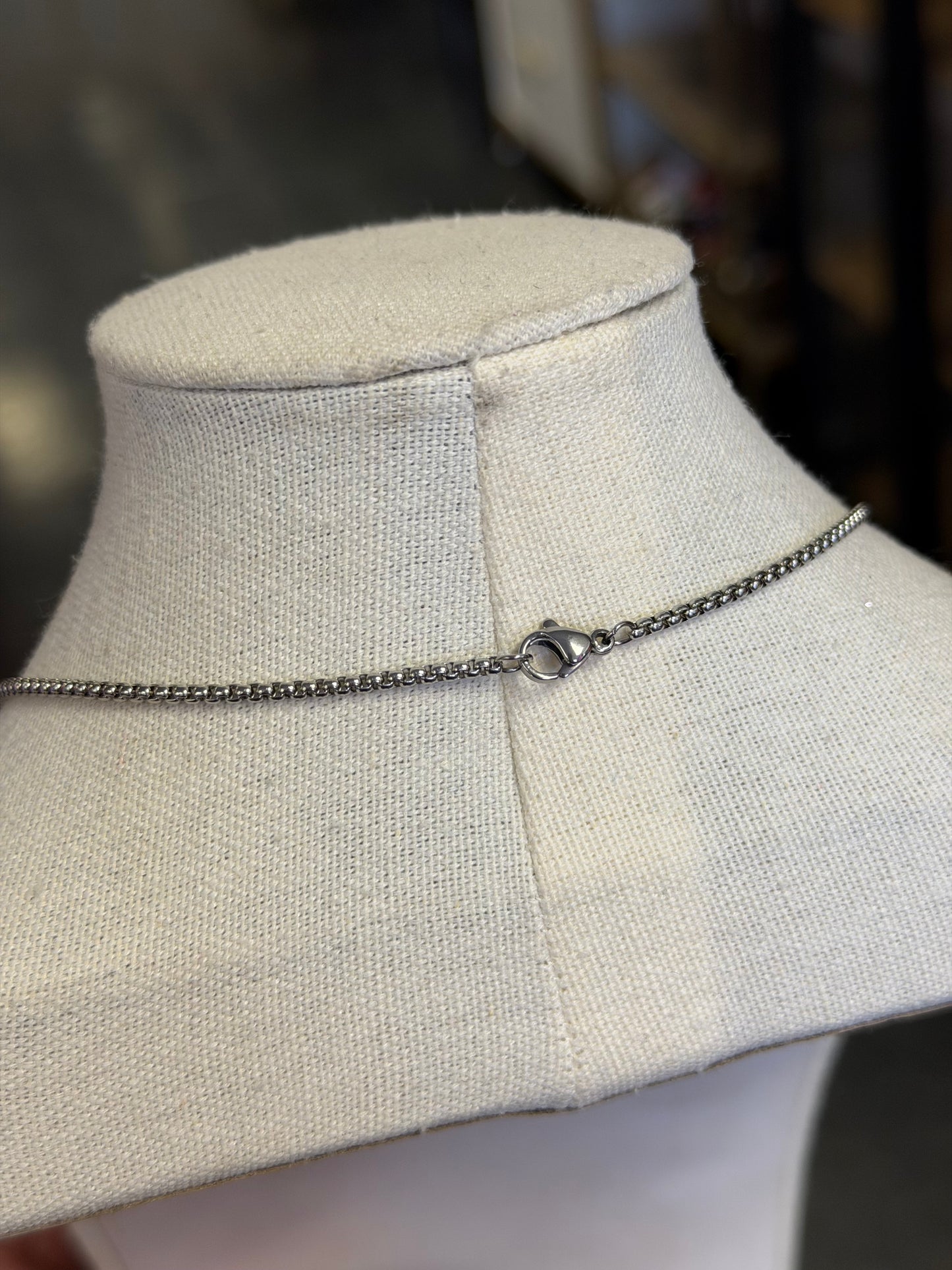 Long Chain Saint Benedict Crystal Large Charm Double Sided