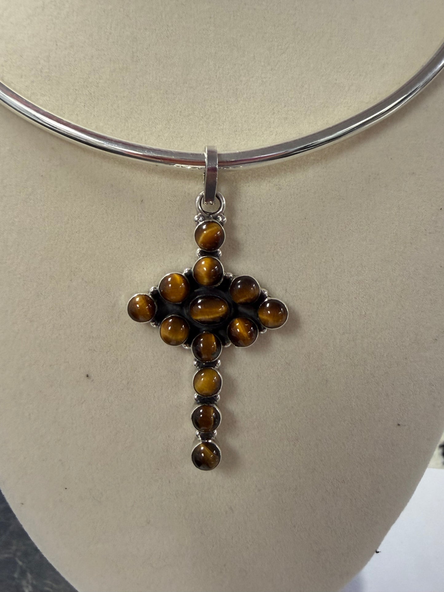 Sterling Silver Tigers Eye Pendant