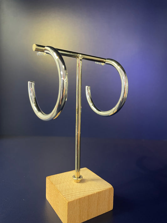 Classic Large Silver Hoop Earrings