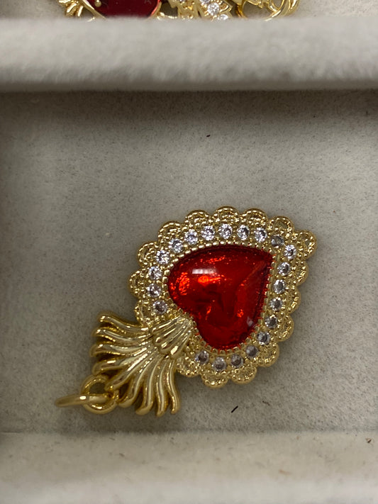 Flaming Heart Charm