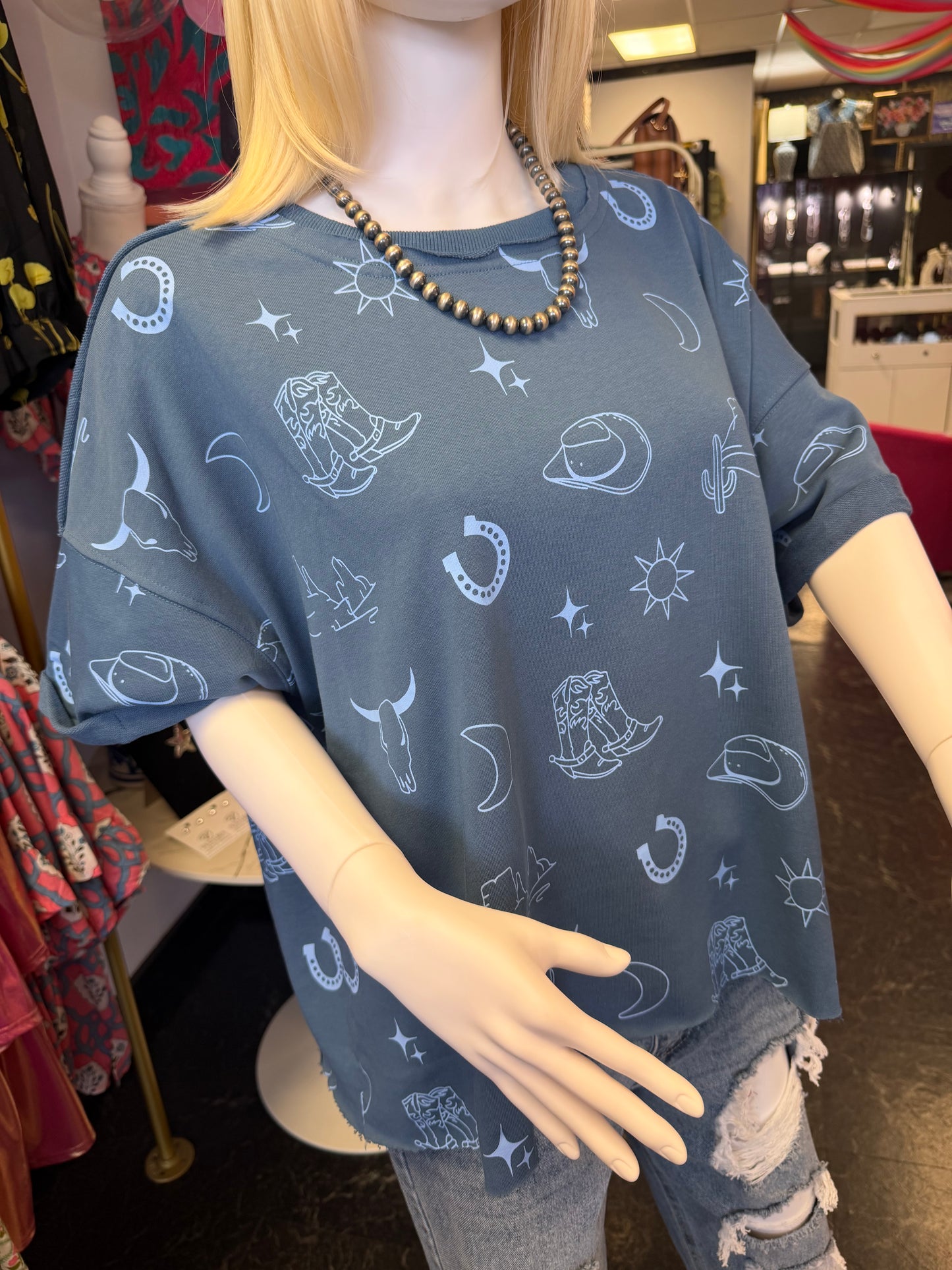 Blue Cowboy Top