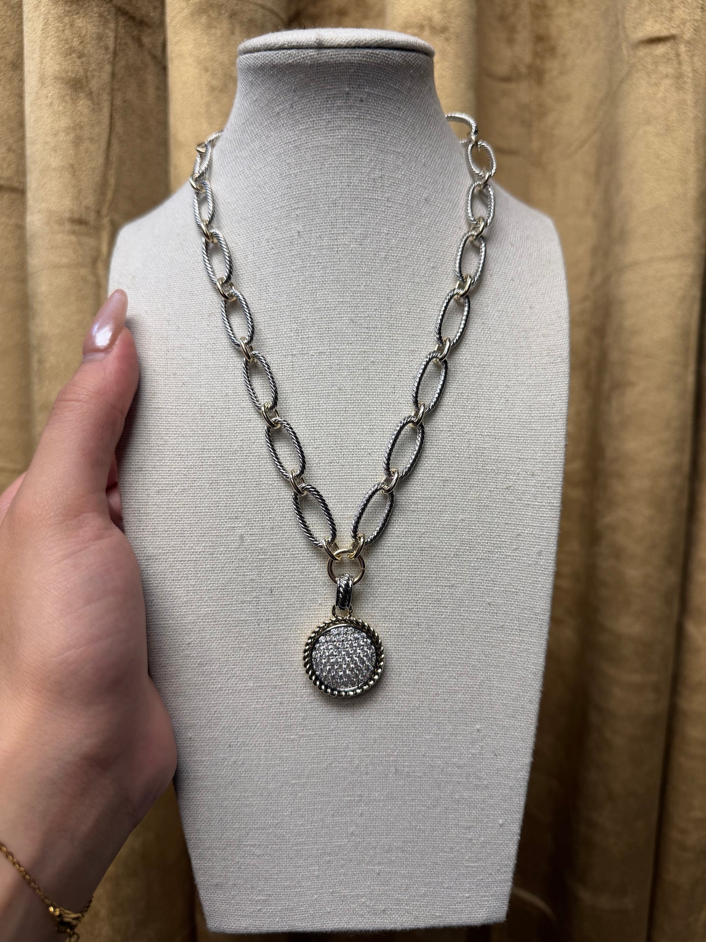 David Multi Tone Crystal MX Necklace