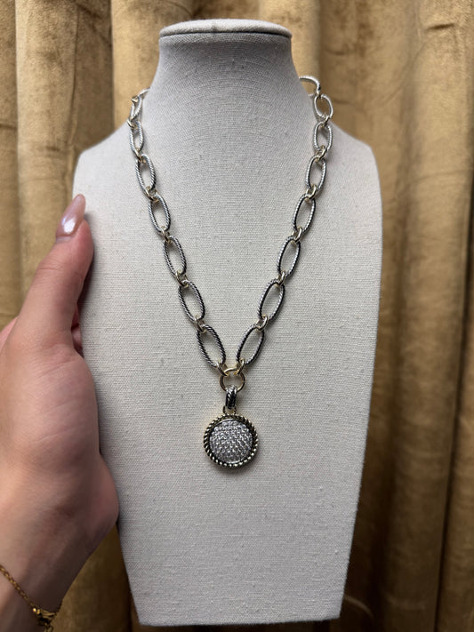 David Multi Tone Crystal MX Necklace