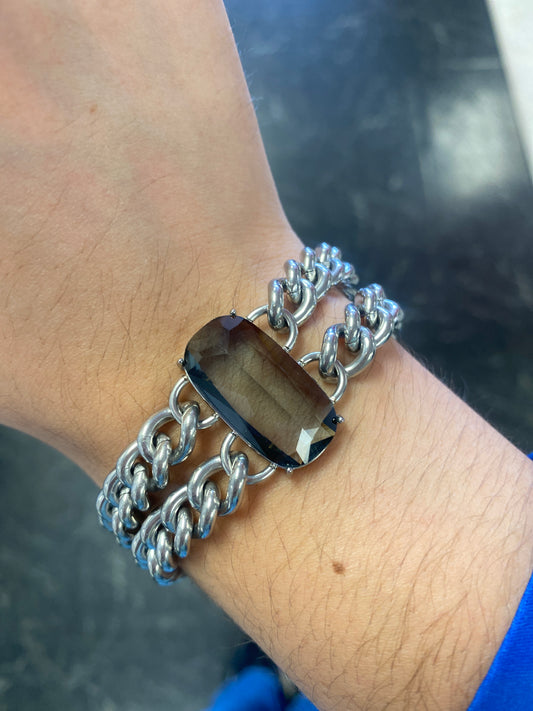 Stainless Steel Chunky Toggle Bracelet