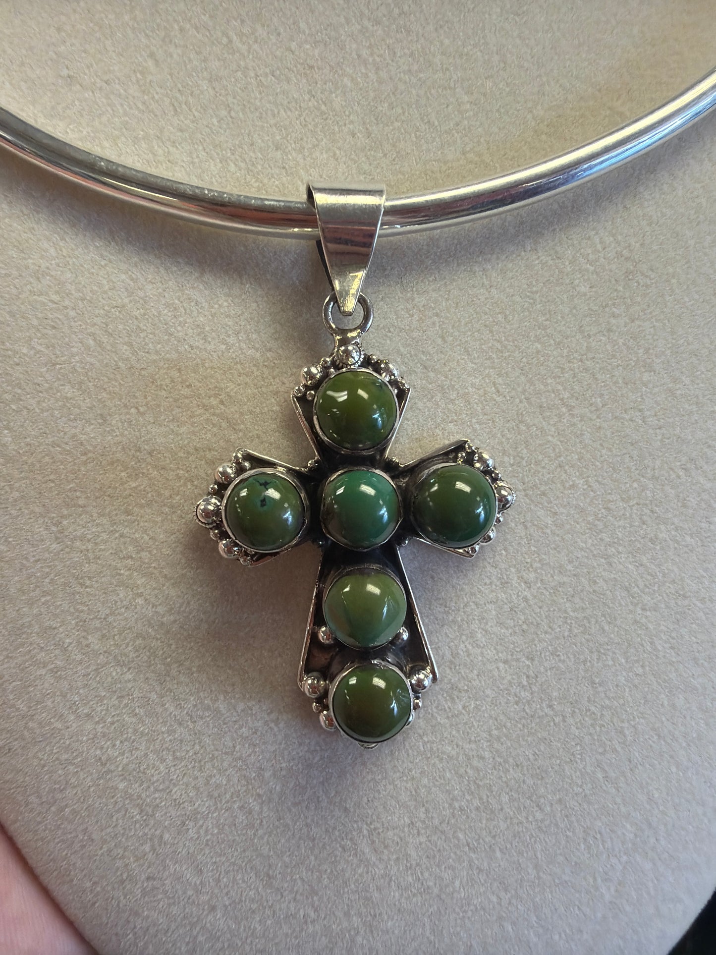 Sterling Silver Turquoise Cross Pendant