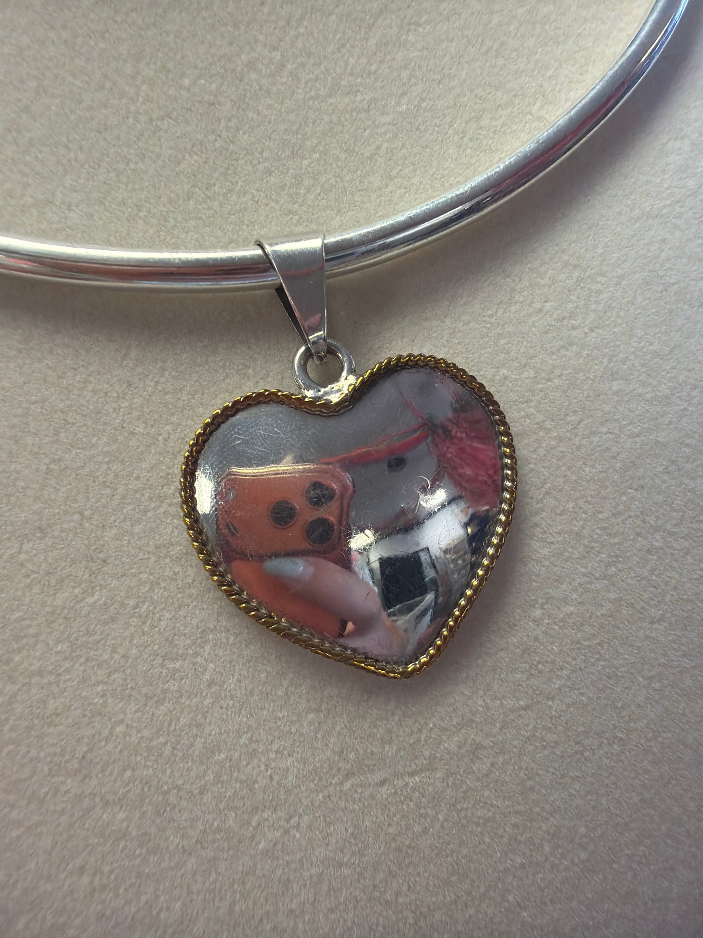 Sterling Silver & Gold Plated Heart Pendant