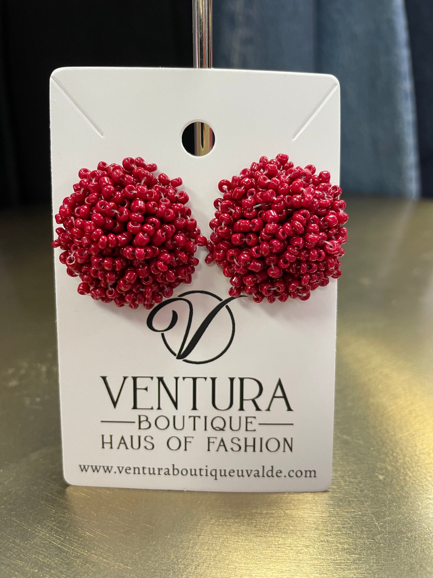 Beaded Post Stud Earrings
