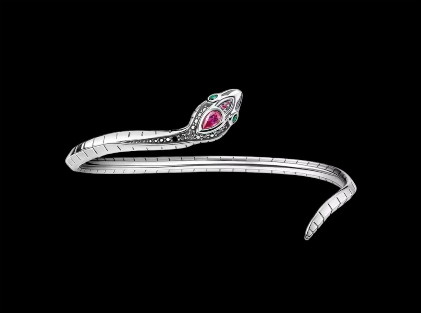 Milly Snake Cuff Bracelet Gemstone 925 Sterling Silver