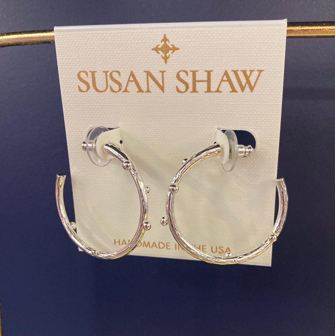 Susan Shaw Silver Med Hoop