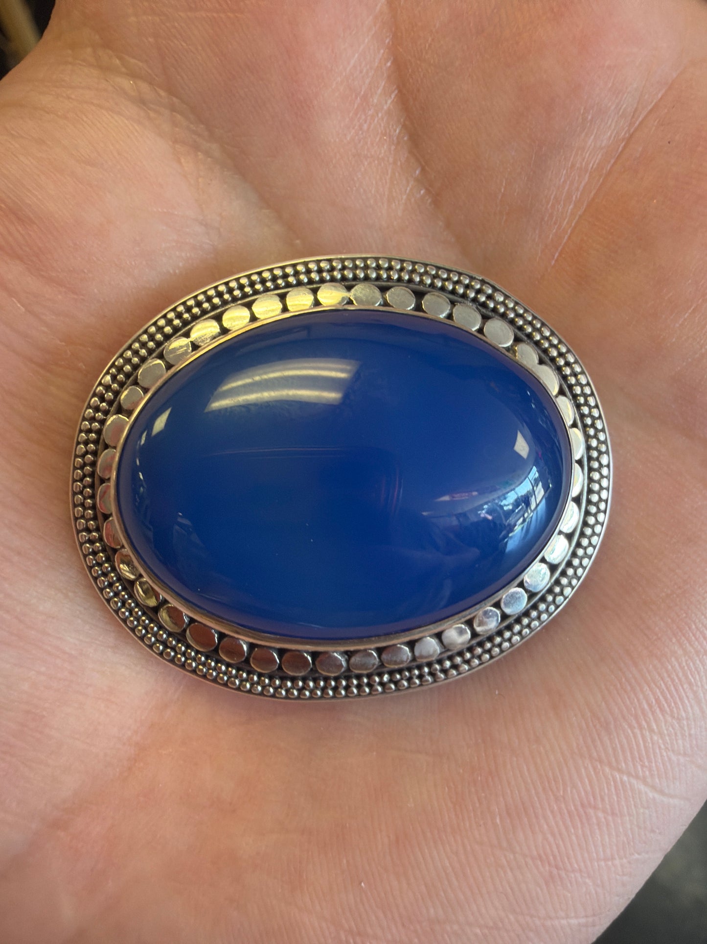 Blue Stone Brooch