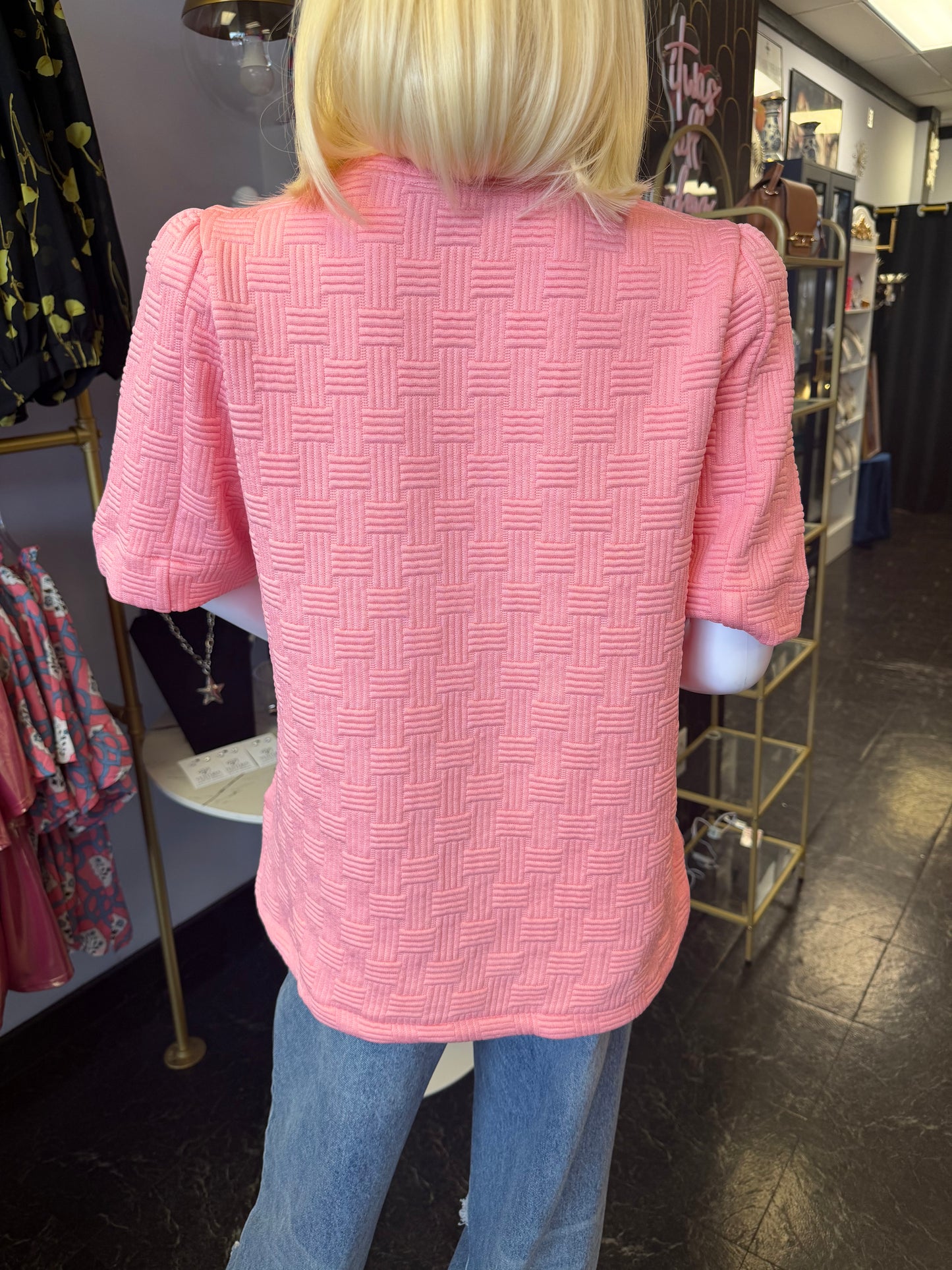 Bubble Pink Criss Cross Top