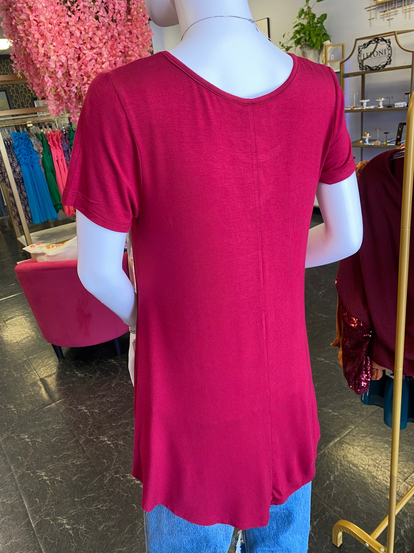 Short Sleeve Flared Tunic Top