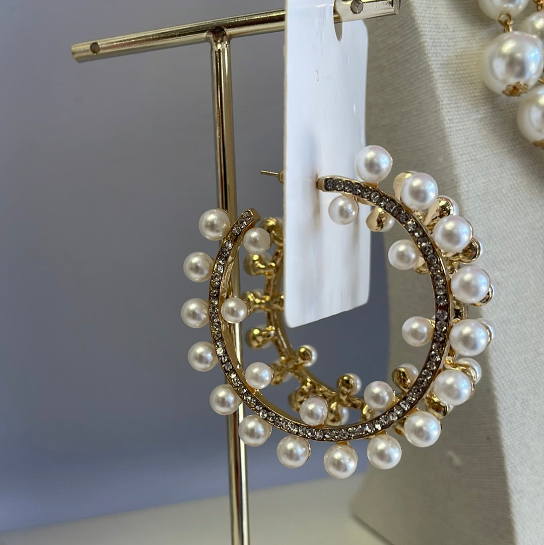 Pearl Crystal Hoop