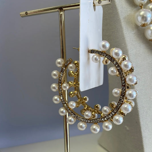 Pearl Crystal Hoop