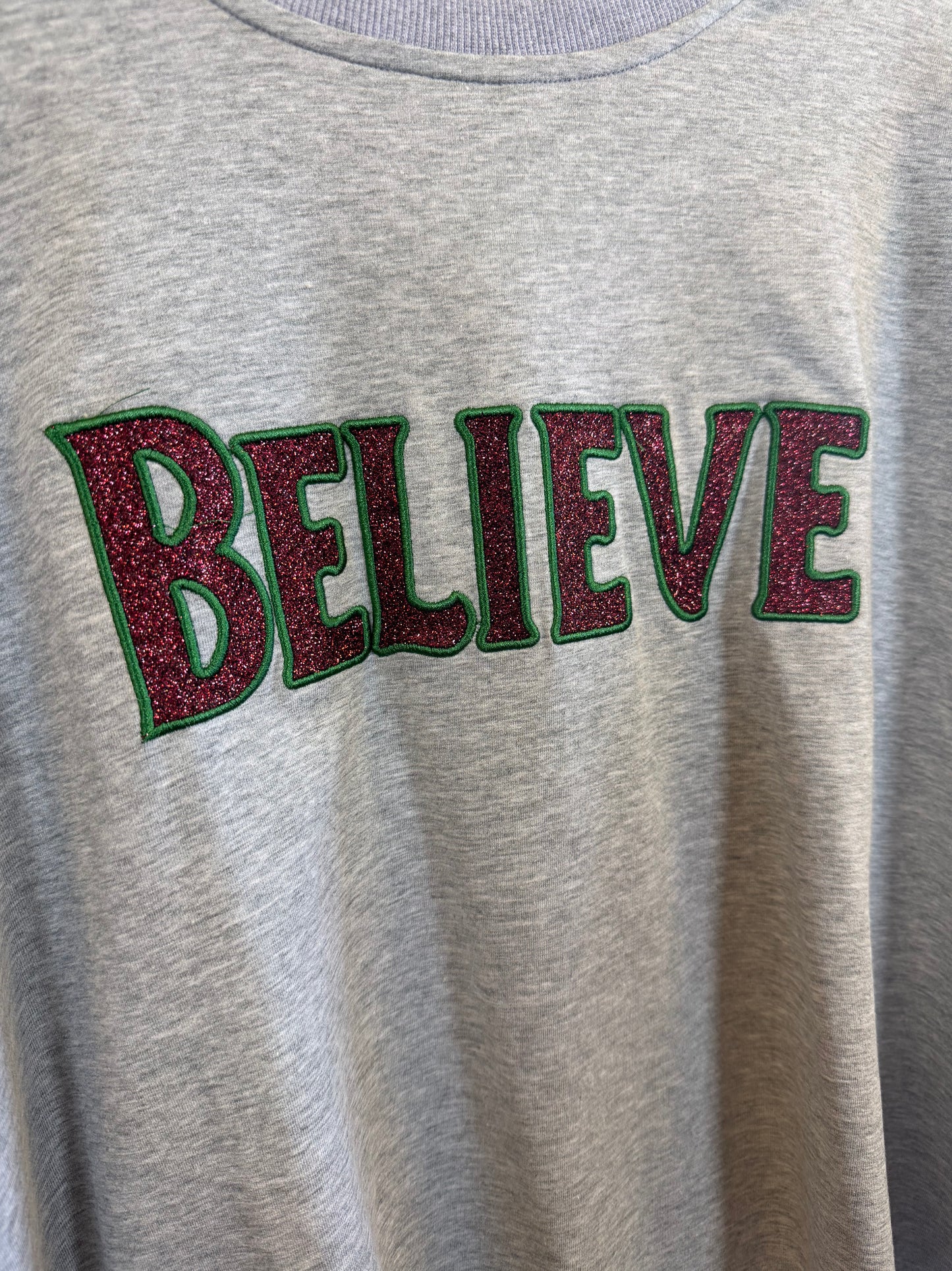 Believe Sequin Sleeve Sweatshirt 2X