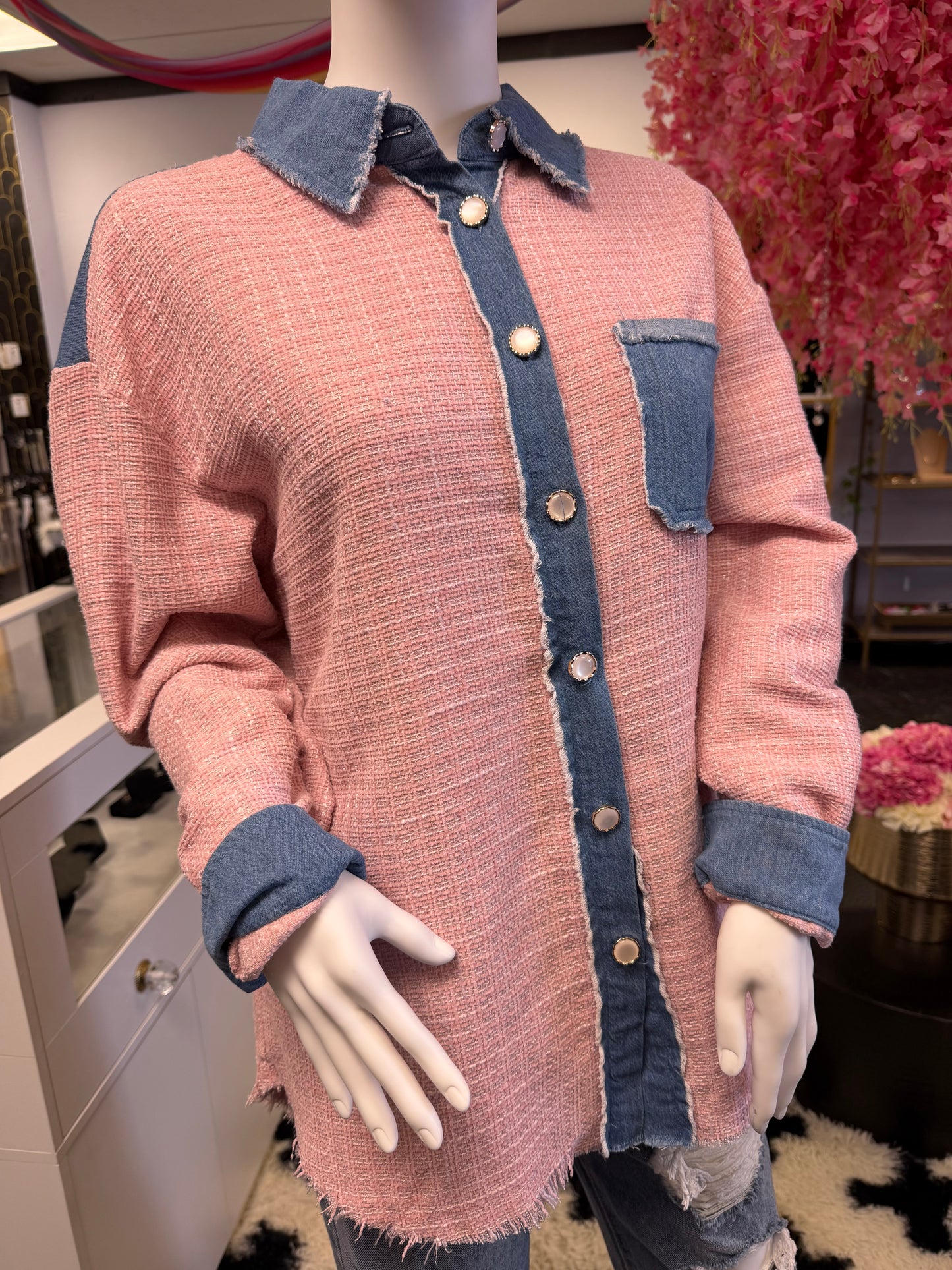 Tweed Button Up Jacket