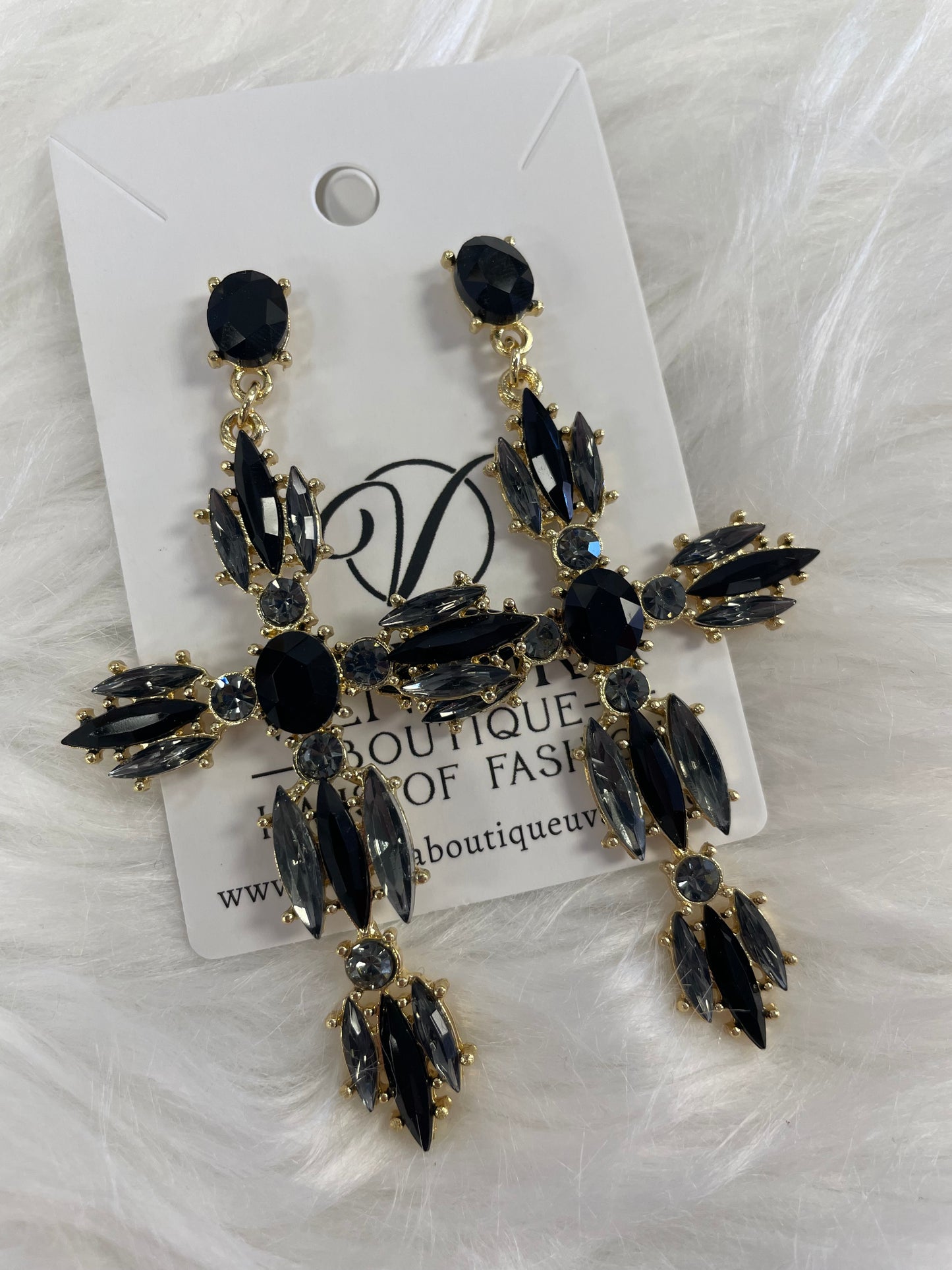 Black Cross Earrings