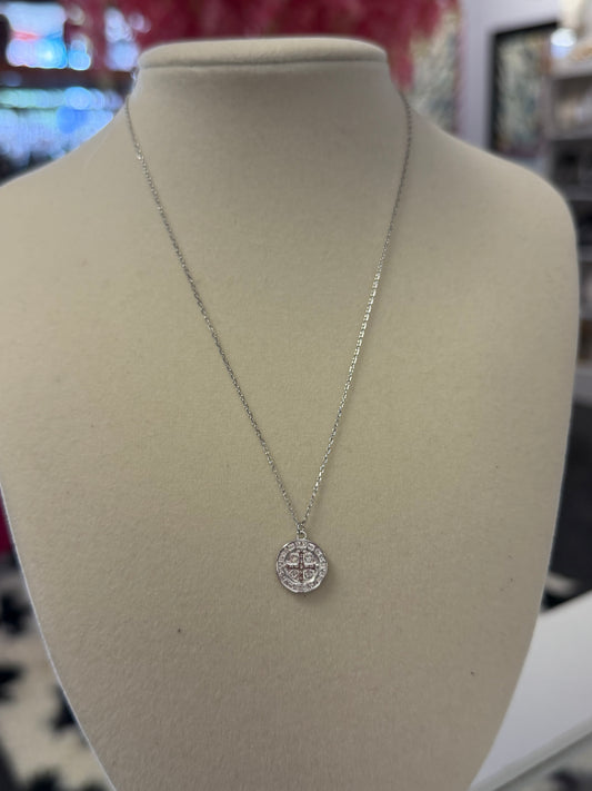 Sterling Silver Saint Benedict Dainty Necklace